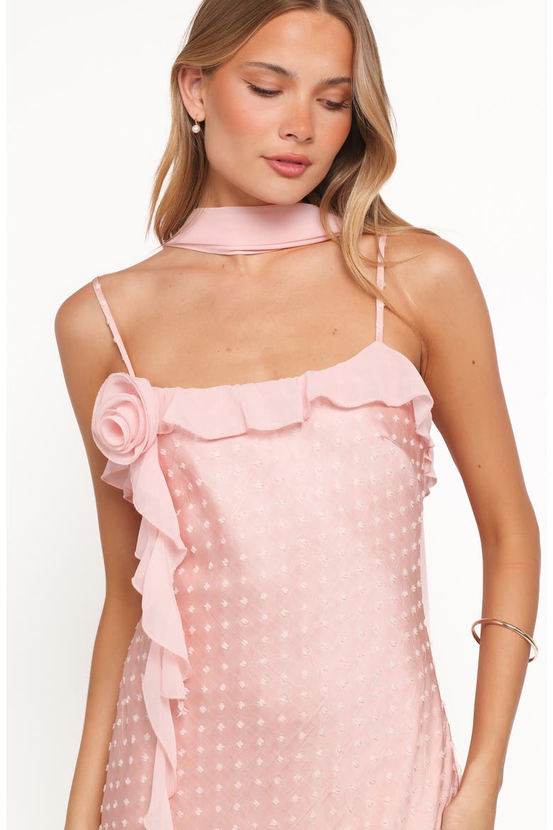Suki Ruffle Trim Minidress & Scarf Set, Alternate, color, PEACH