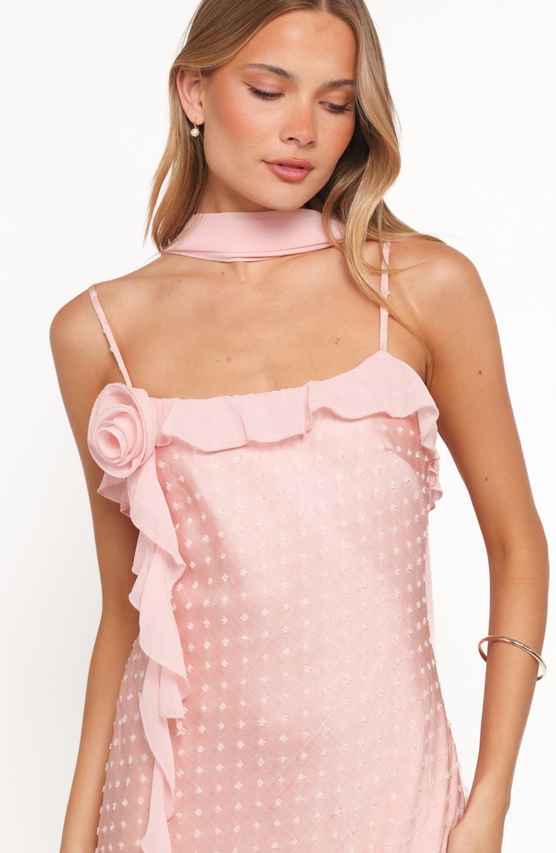 Petal & Pup Suki Ruffle Trim Minidress & Scarf Set, Alternate, color, Peach