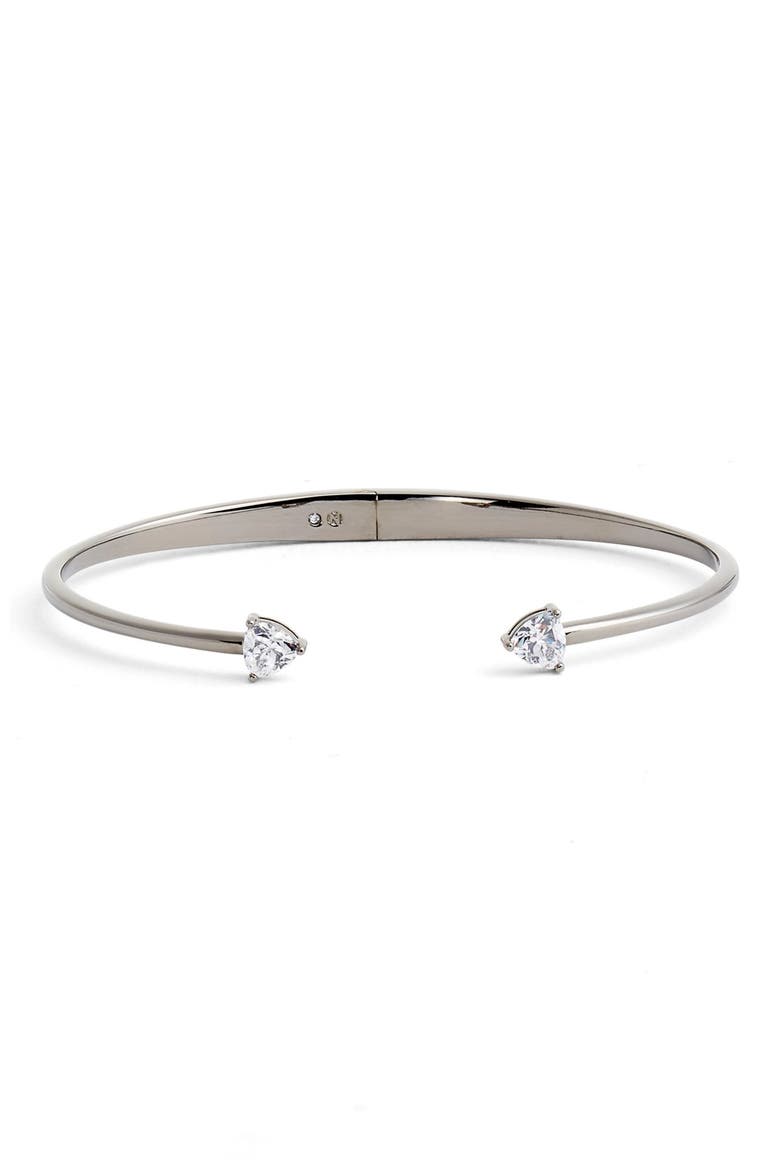 Arrow Cubic Zirconia Station Cuff, Main, color, BLACK