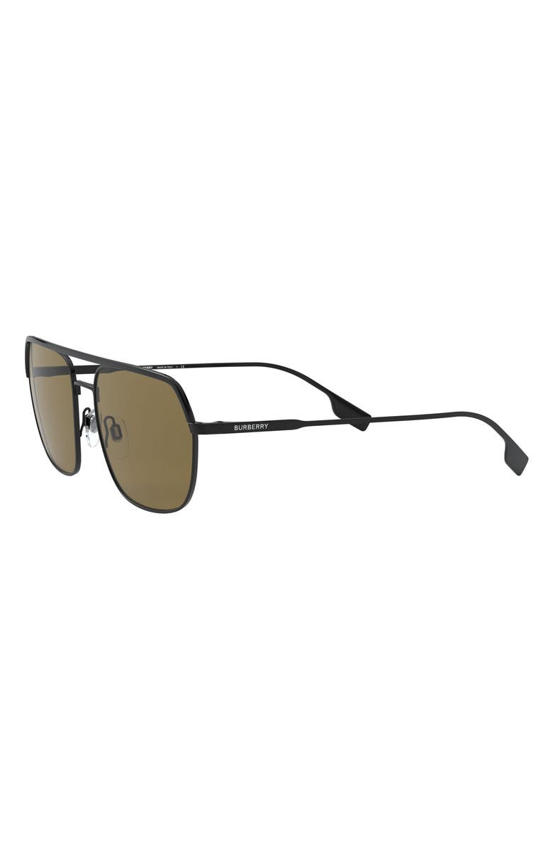 Burberry 58mm Aviator Sunglasses, Alternate, color, Matte Black