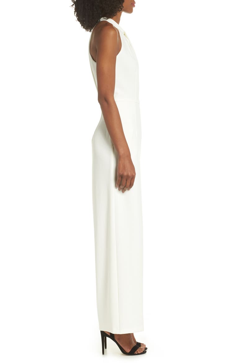 Halter Neck Wide Leg Jumpsuit, Alternate, color, IVORY