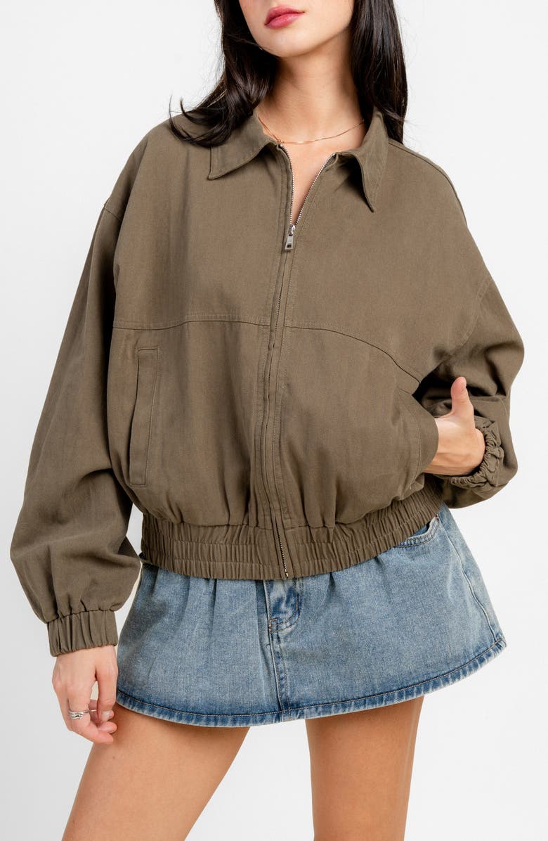 Beivy Riper Twill Bomber Jacket, Alternate, color, Olive
