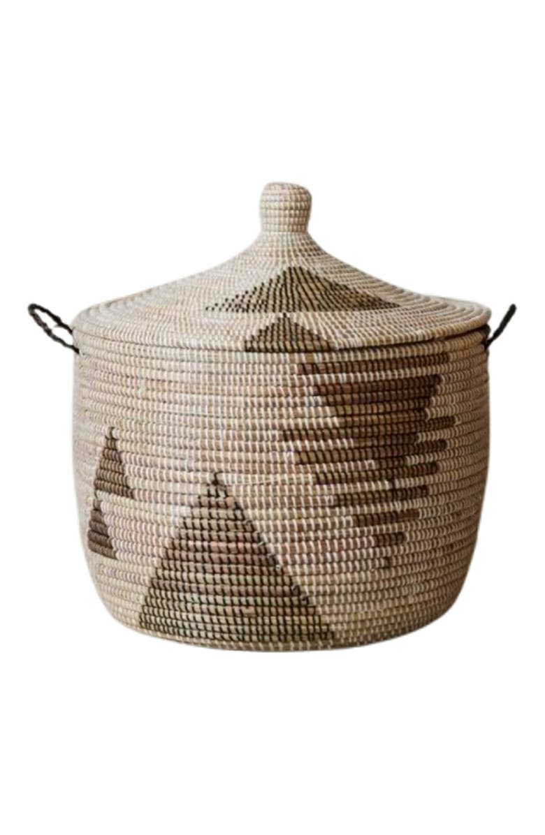 Mbare Dou Lid Storage Basket Graphic Print Low Storage, Main, color, Black And White