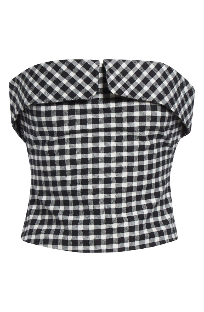 POSSE Chiara Strapless Stretch Cotton Top, Alternate, color, Black/ White