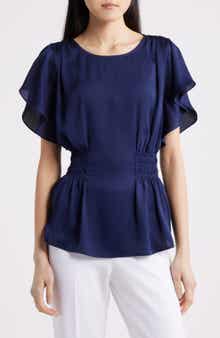 Flutter Sleeve Smocked Waist Top