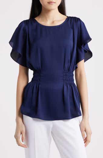 Flutter Sleeve Smocked Waist Top