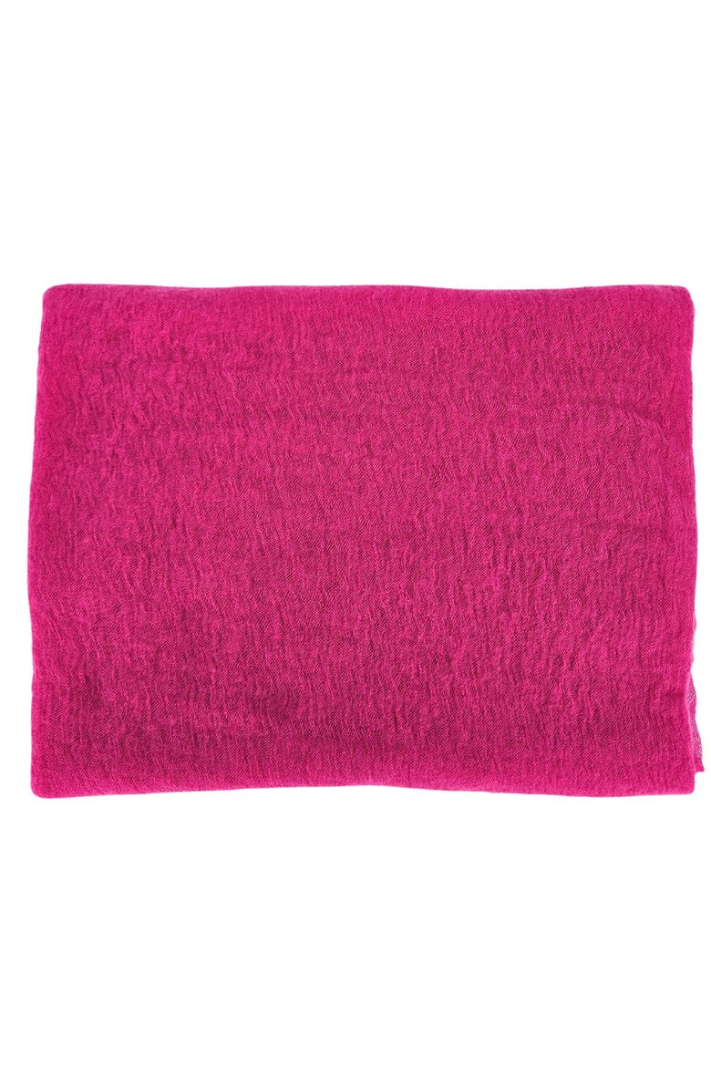 Small Cashmere Plain Scarf, Alternate, color, Berry