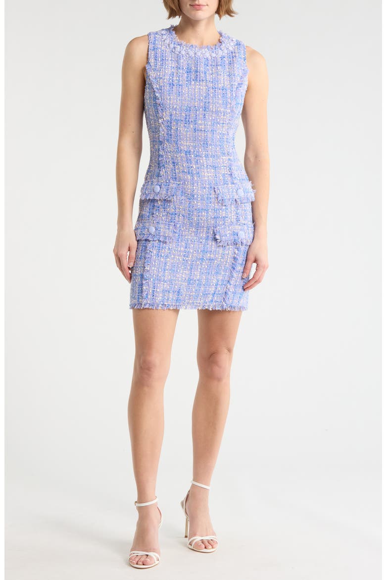 Lucie Ellisella Sleeveless Bouclé Minidress, Main, color, HONEY LAVENDER MULTI