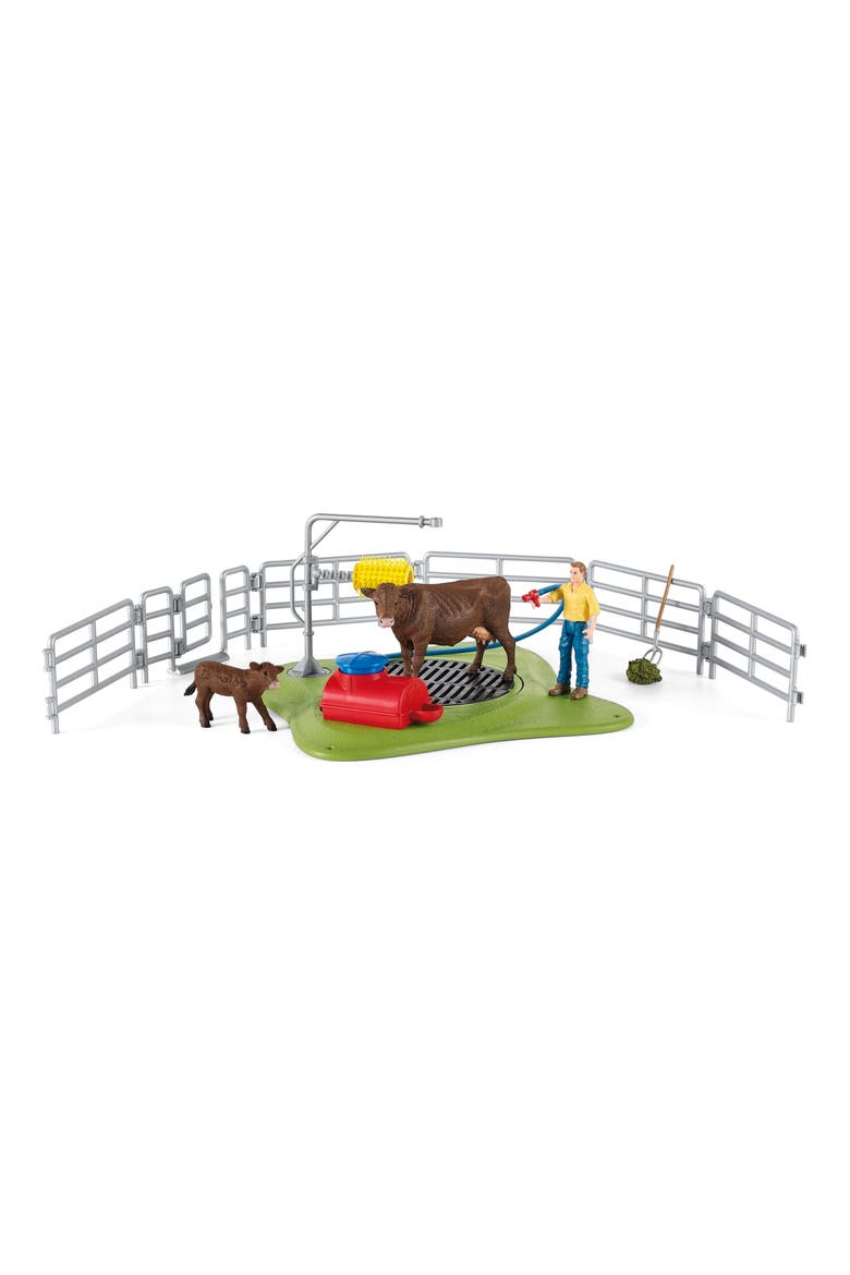 Farm World Happy Cow Wash Playset, Main, color, MULTI