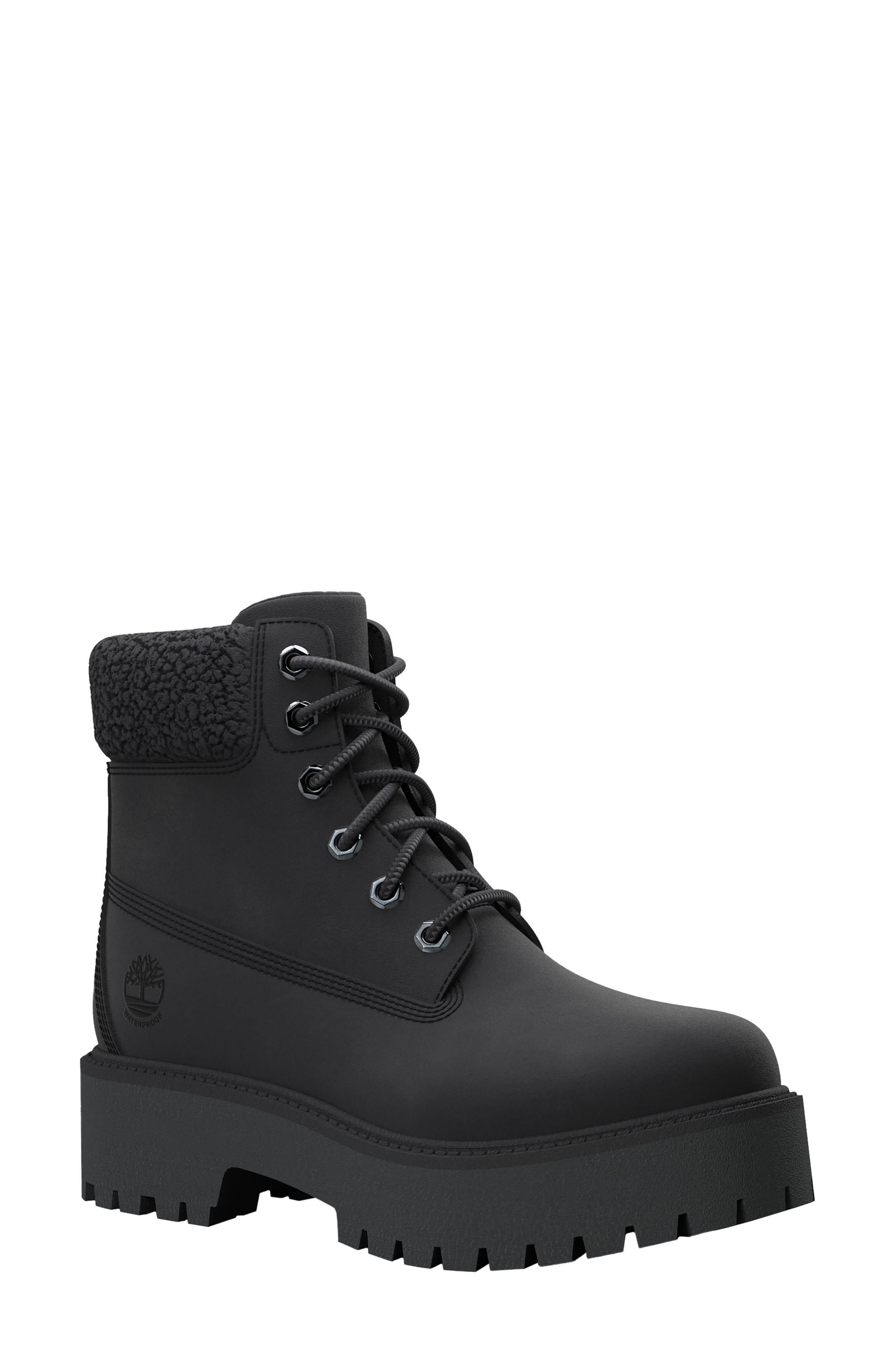 Timberland Stone Street Waterproof Faux Fur Lined Platform Boot
