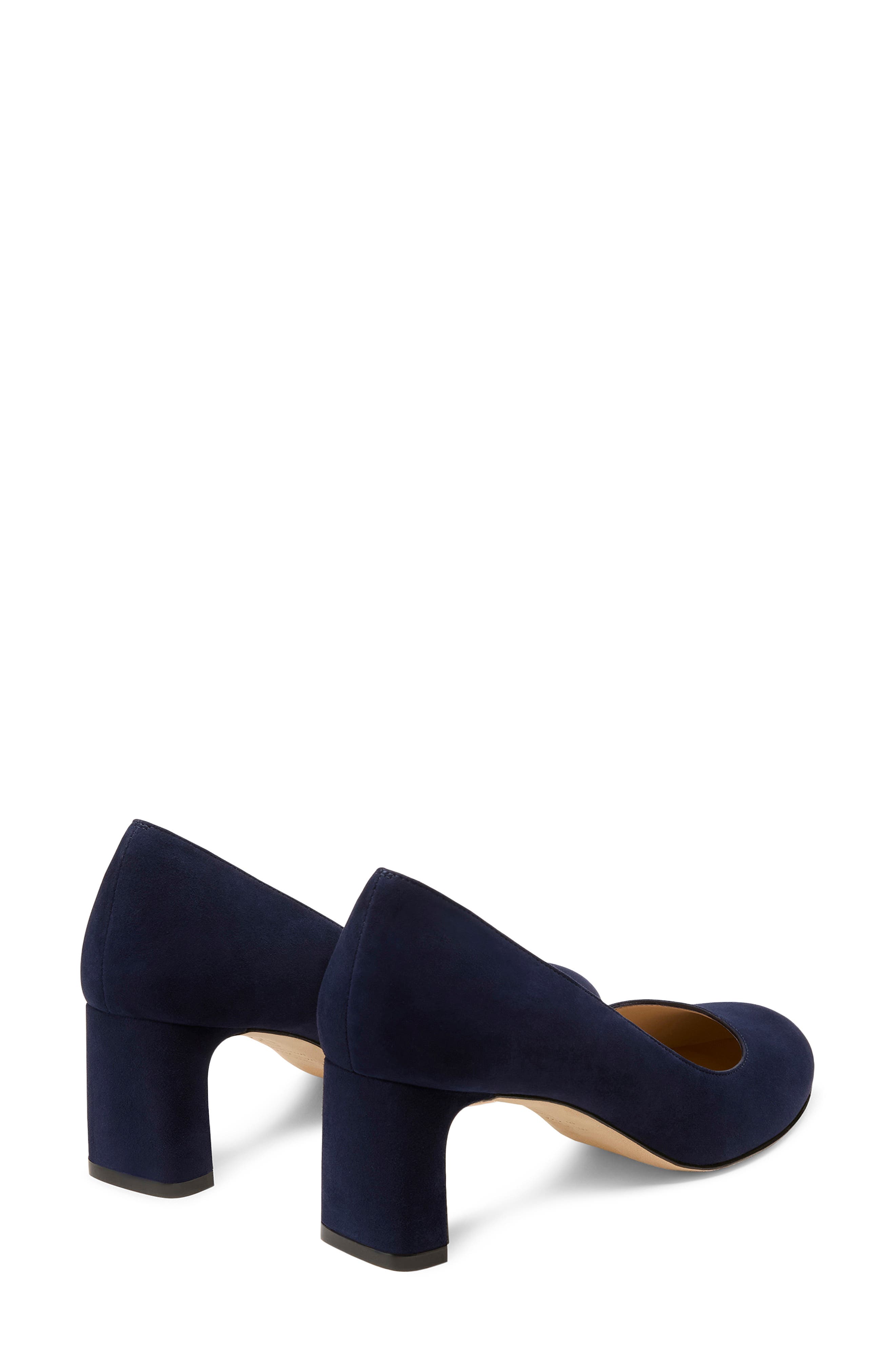 Stuart Weitzman Babette Block Heel Pump, Alternate, color, Nice Blue