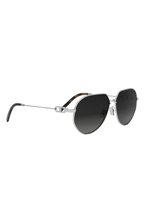 Dior Cd Link A1u 61mm Pilot Sunglasses In Metallic