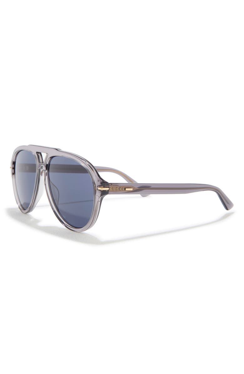 Gucci 58mm Aviator Sunglasses, Alternate, color, Grey Grey Blue