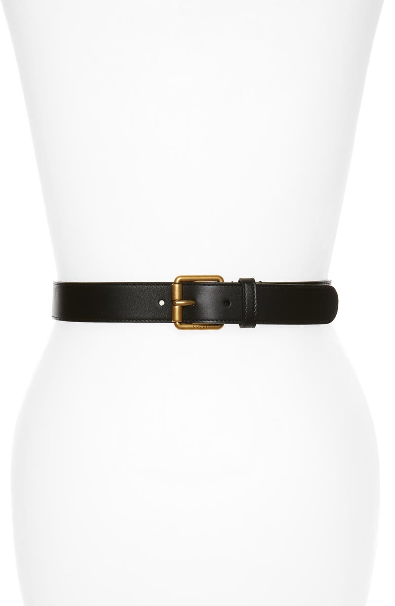 Gucci Horsebit Calfskin Leather Belt, Main, color, 