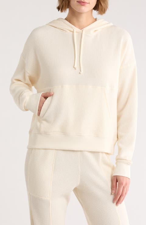 Brushed Waffle Knit Hoodie