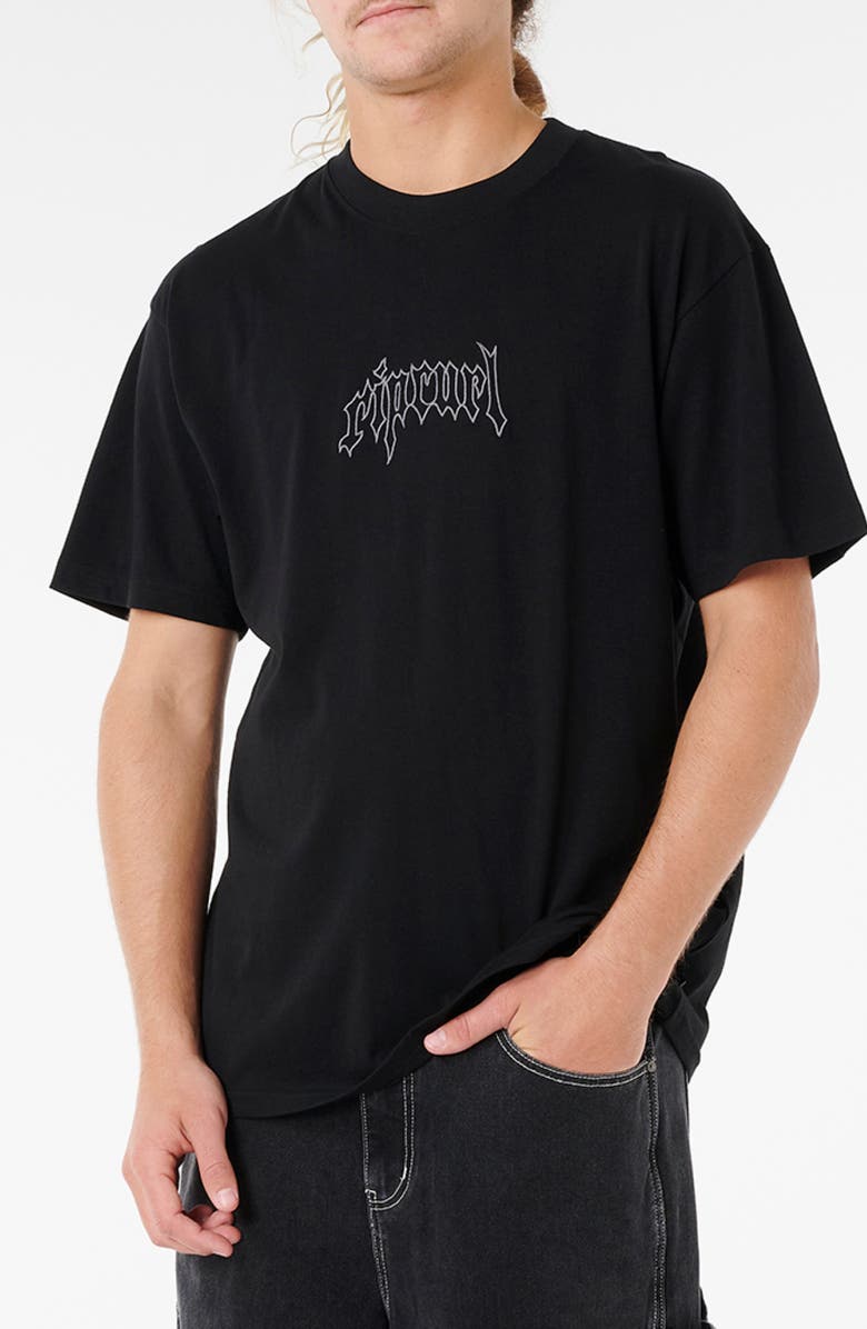 Rip Curl Archive Goth Embroidery T-Shirt, Main, color, Black