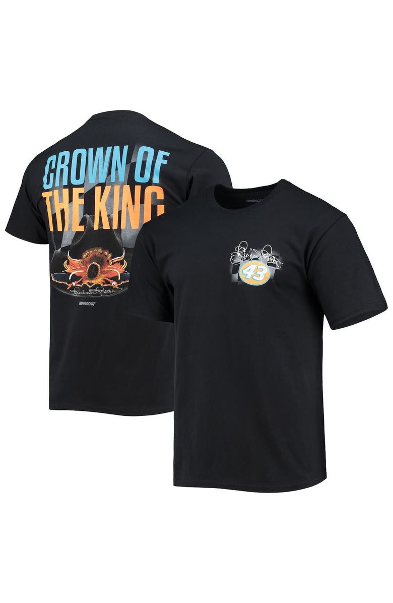 CHECKERED FLAG Men's Checkered Flag Black Richard Petty Crown of the King T-Shirt, Main, color, 