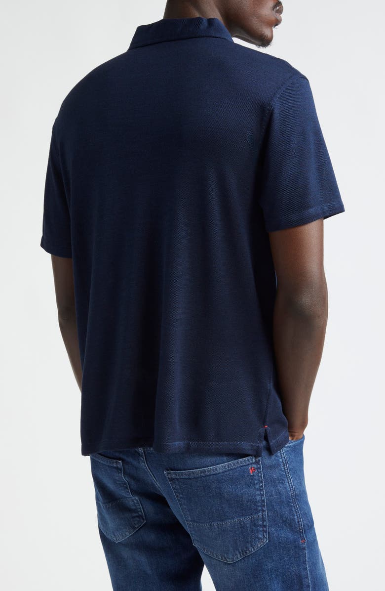 ISAIA Silk Piqué Polo, Alternate, color, Blue Scuro