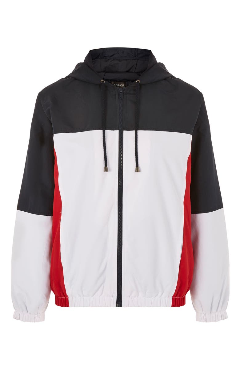 Topshop Colorblock Windbreaker Jacket, Alternate, color,