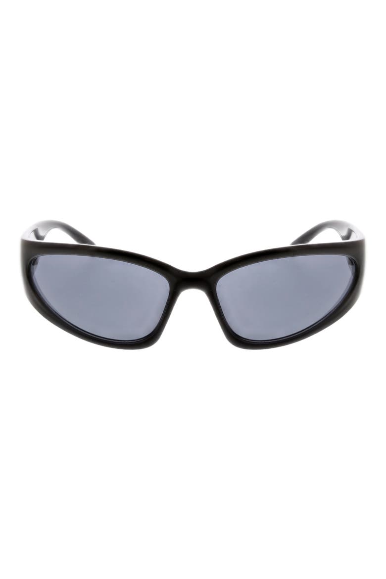 54mm Racer Wrap Sunglasses, Main, color, BLACK