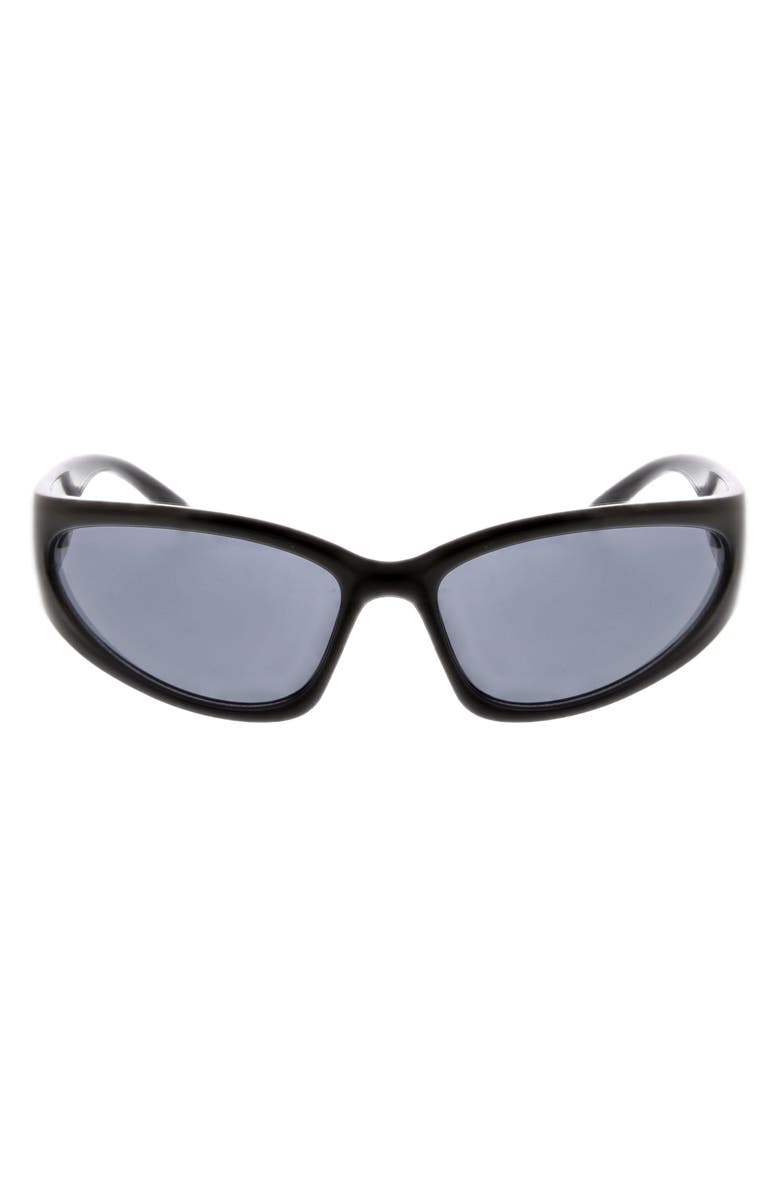 BCBG 54mm Racer Wrap Sunglasses, Main, color, Black