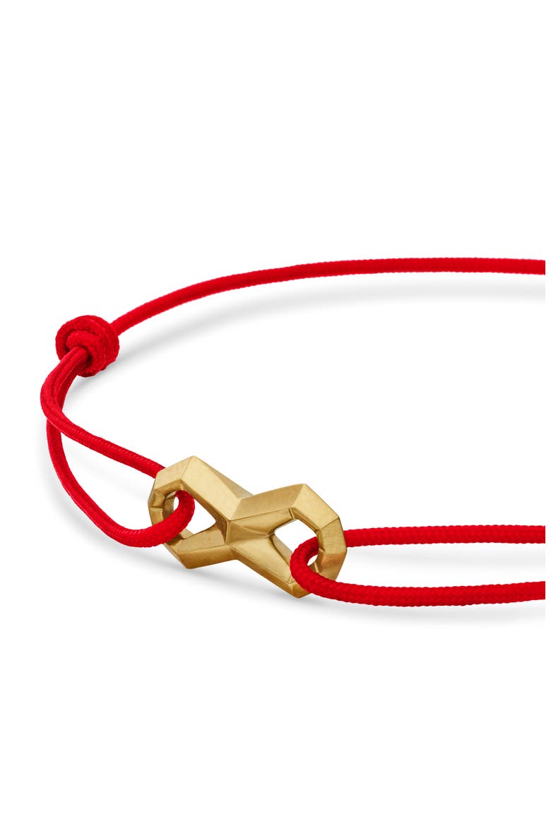 Infinity Link Black Cord Bracelet with 18K Yellow Gold, Alternate, color, 18K YELLOW GOLD