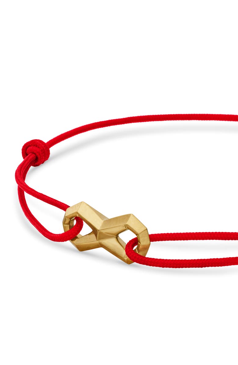 David Yurman Infinity Link Black Cord Bracelet with 18K Yellow Gold, Alternate, color, 