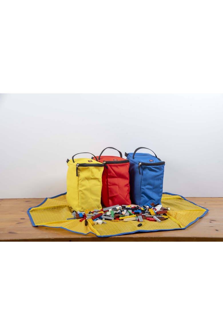 LEGO 4-Pc Tote And Play Mat, Main, color, Black/Yellow/Red/Blue