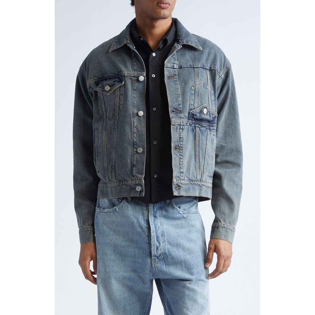MM6 Maison Margiela Denim Trucker Jacket in Light Grey  product