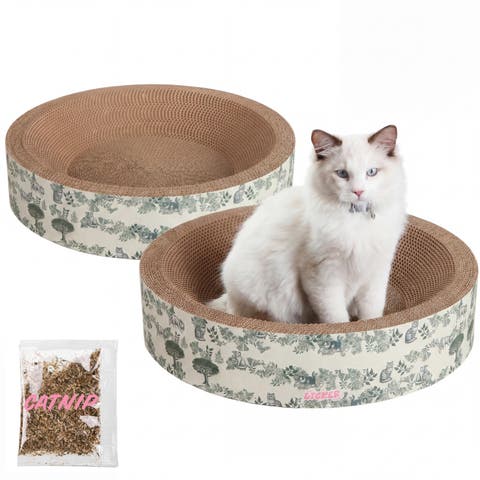 Daisy Modern Cardboard Bowl Cat Scratcher with Catnip
