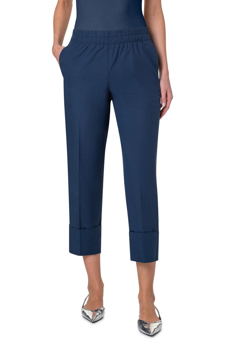 Akris punto Farrel Wide Cuff Crop Pants, Main, color, 
