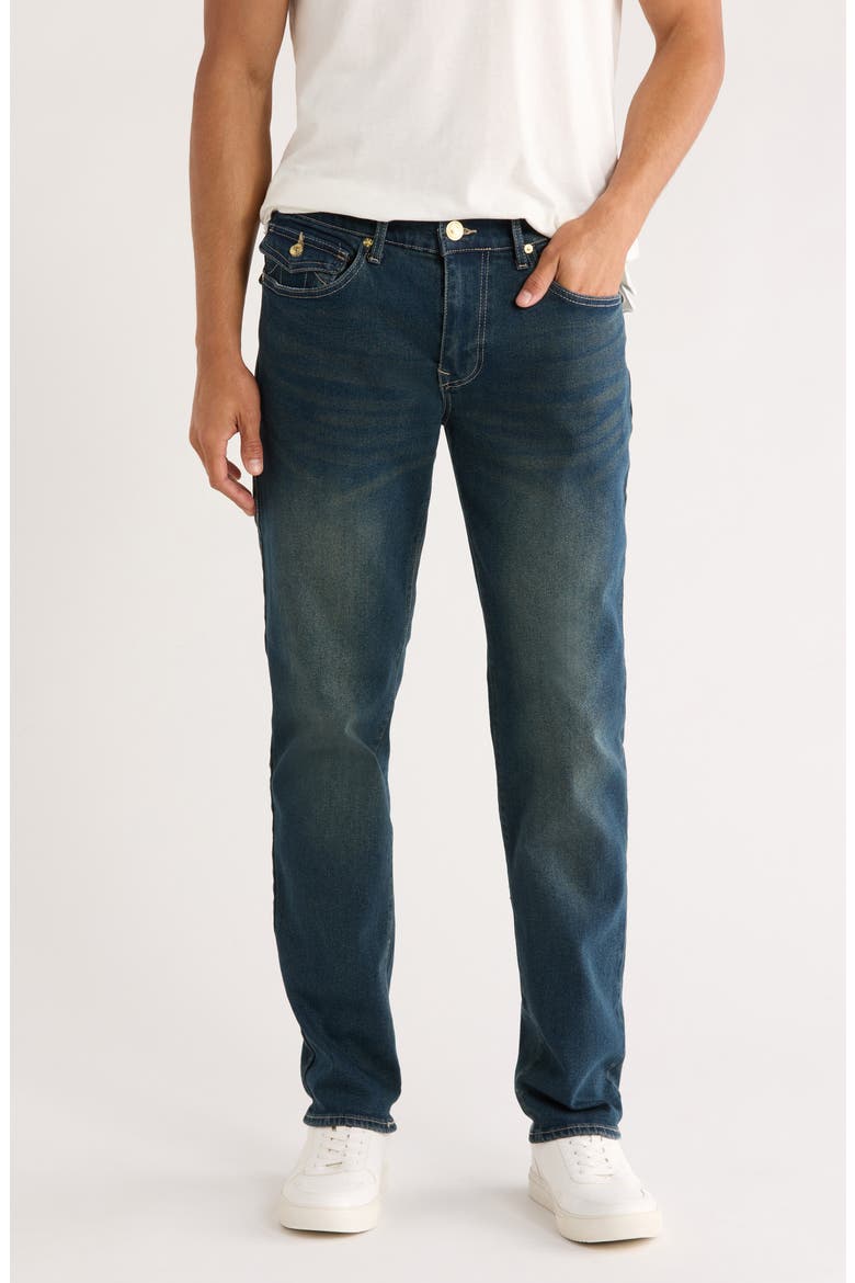 Geno Studded Slim Fit Jeans, Main, color, MEDIUM AMBER NIGHTS WASH