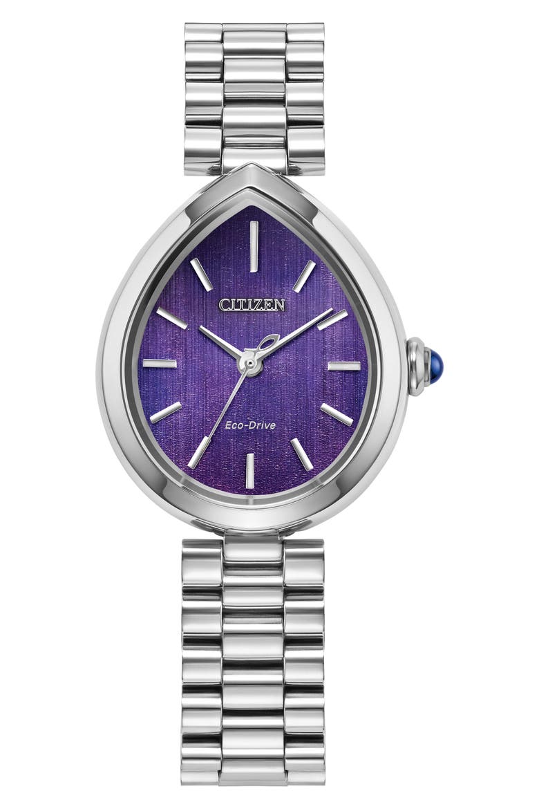 Rainell Classic Bracelet Watch, 31.3mm x 26mm, Main, color, SILVER-TONE/PURPLE