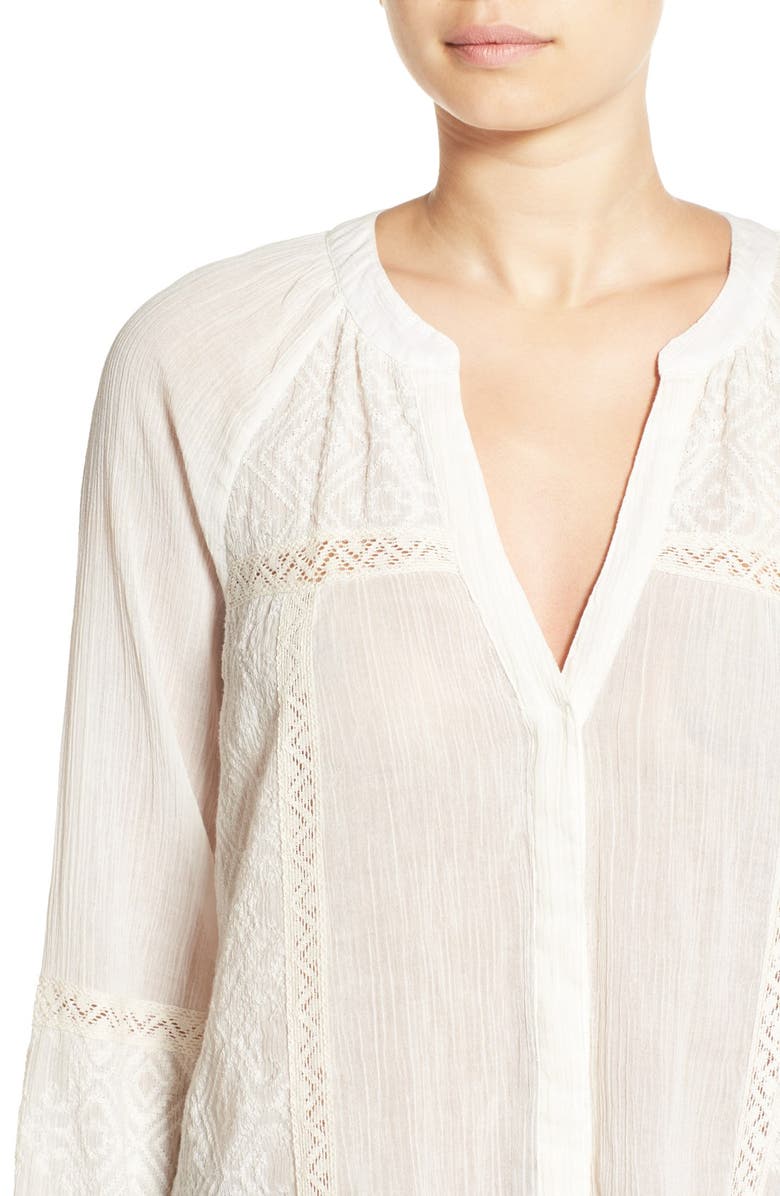 PAIGE 'Deandra' Embroidered Cotton Top, Alternate, color, 