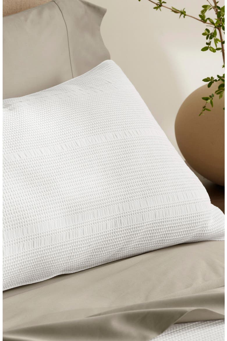 Waffle Weave Organic Cotton Duvet Cover & Sham Set, Alternate, color, WHITE