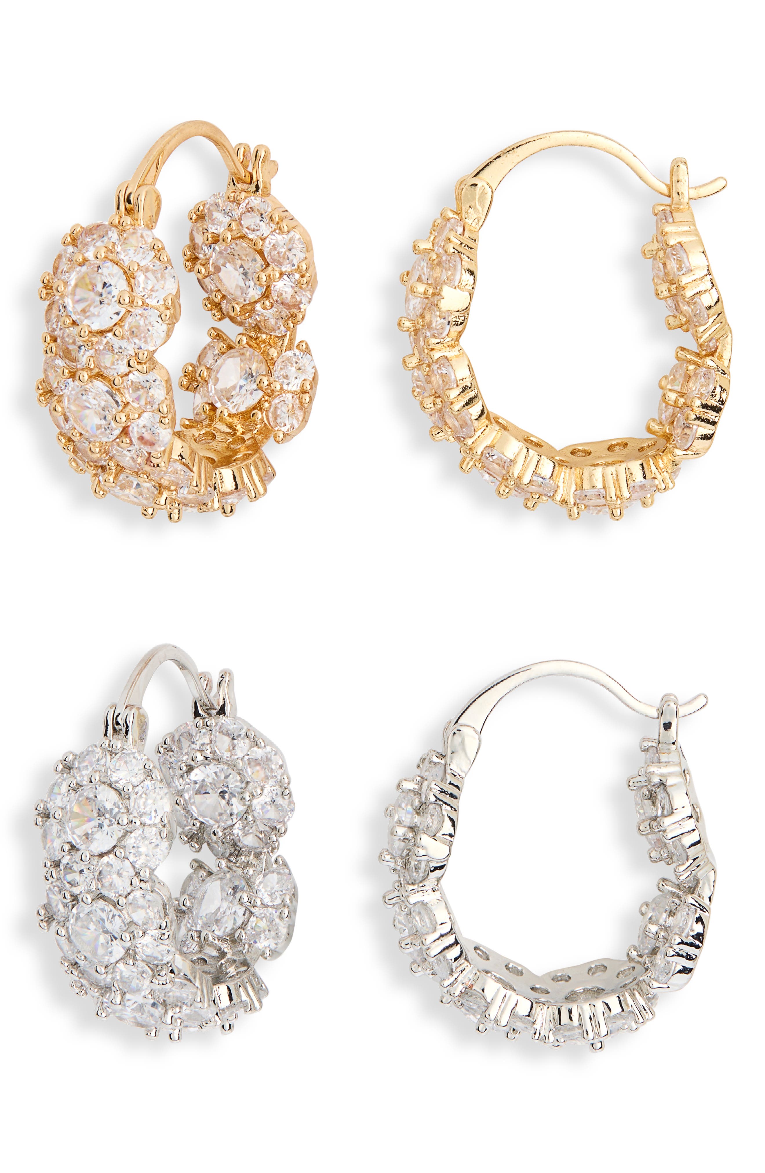 2-Pack Cubic Zirconia Hoop Earrings