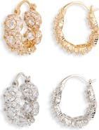 NATASHA 2-Pack Cubic Zirconia Hoop Earrings