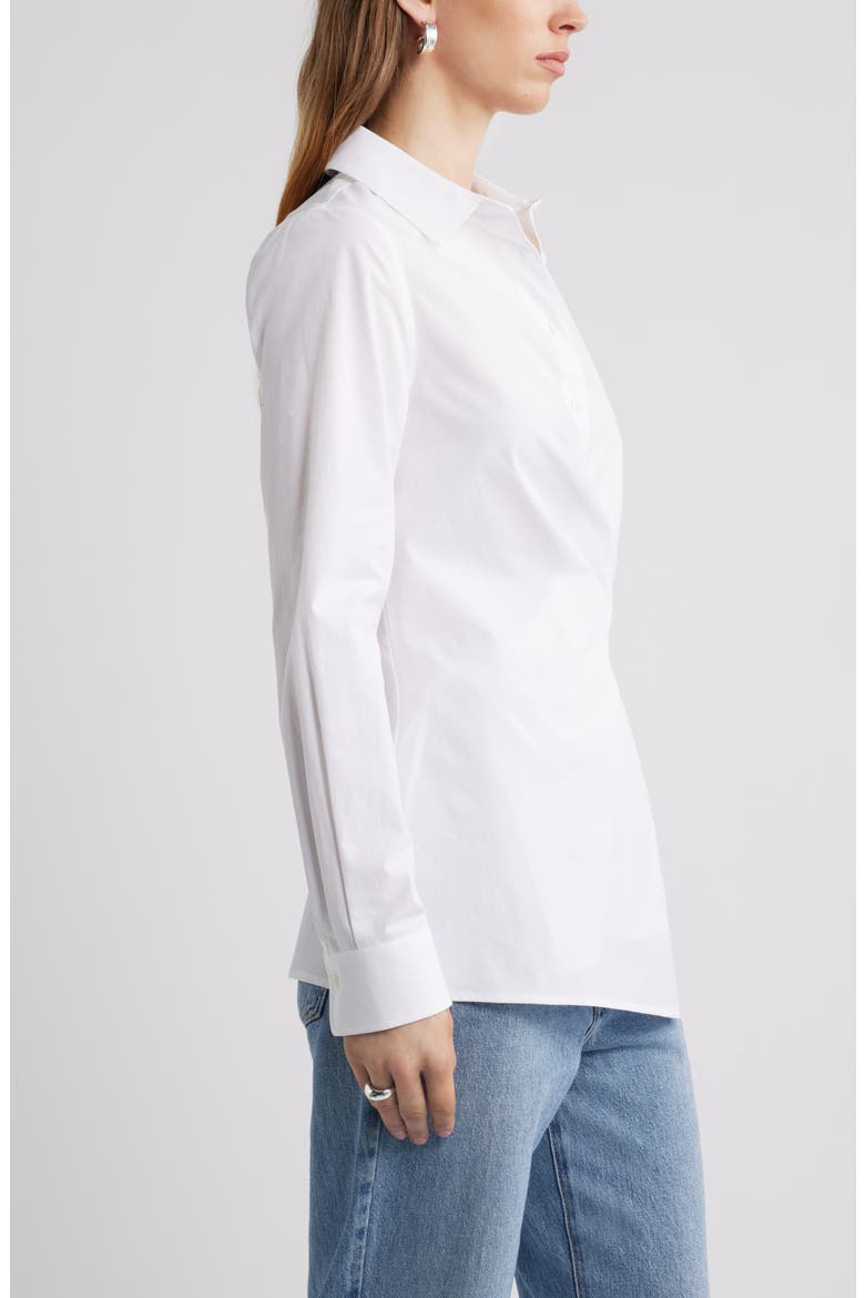 Long Sleeve Wrap Button-Up Shirt, Alternate, color, WHITE
