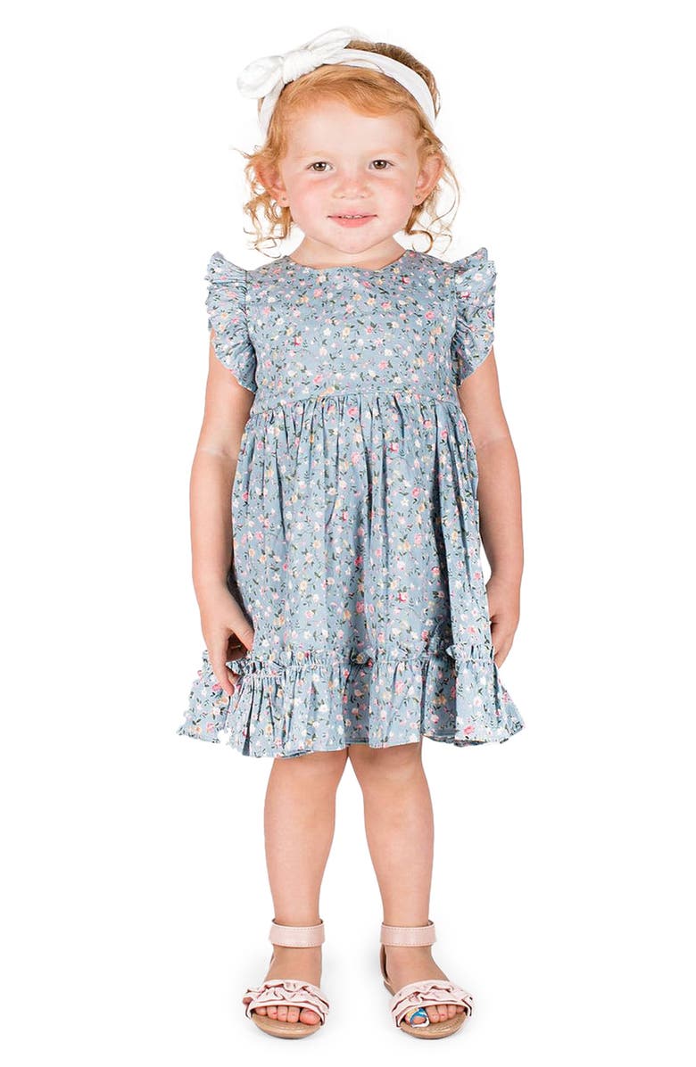 Popatu Kids' Floral Pinafore Dress, Alternate, color, Blue