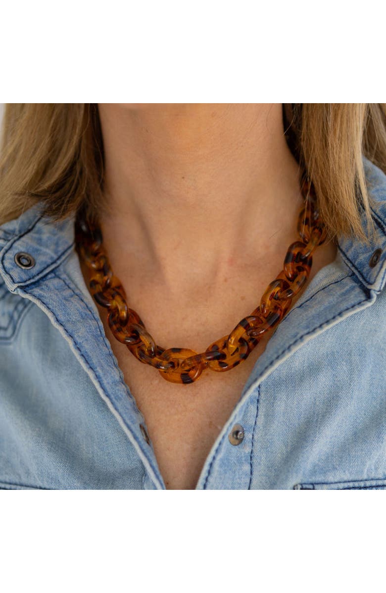 Erin McDermott Jewelry Classic Tortoiseshell Necklace, Alternate, color, Brown