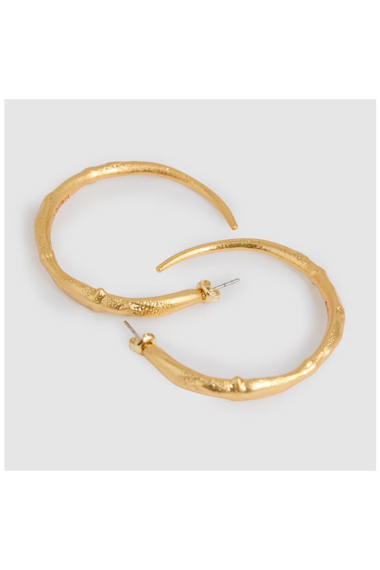 Molly Molten Hoop Earrings, Alternate, color, GOLD TONE