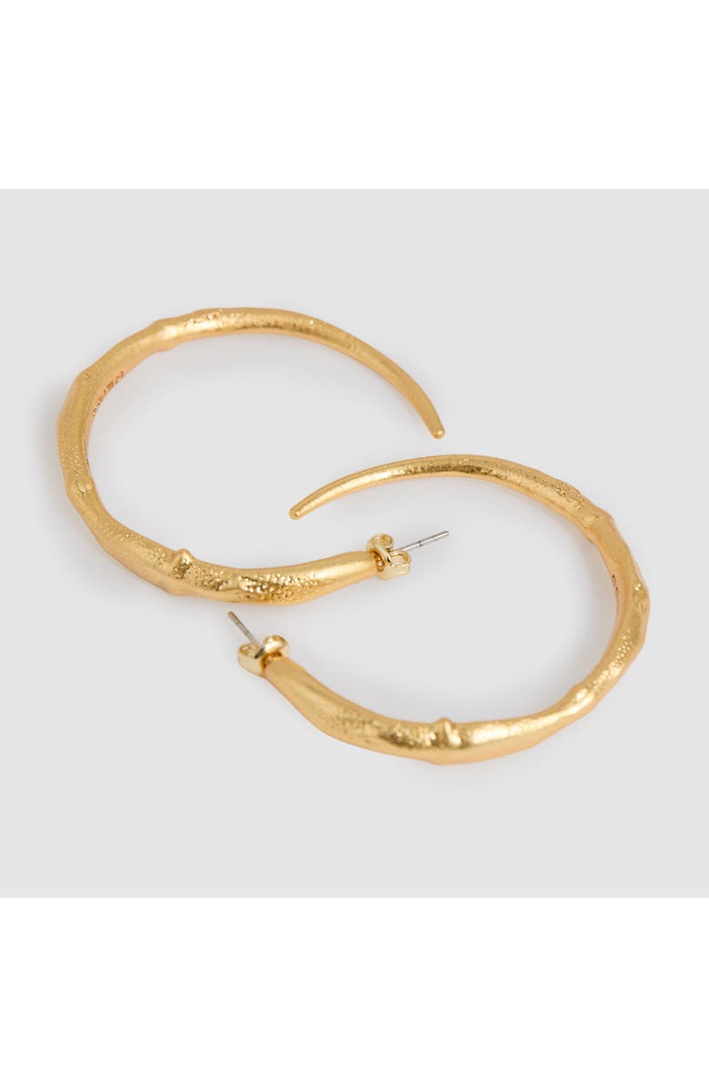 Reiss Molly Molten Hoop Earrings, Alternate, color, Gold Tone