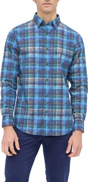 Bugatchi Karl Shaped Fit Check Stretch Button-Up Shirt