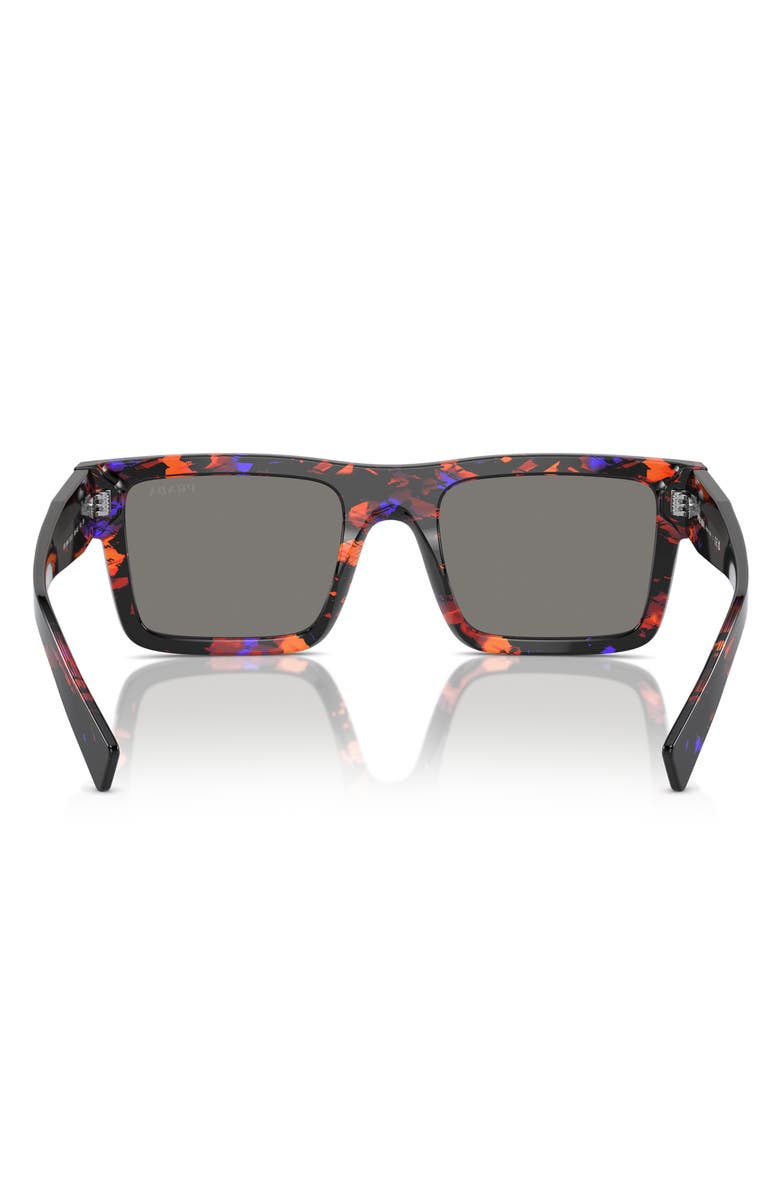 Prada 52mm Rectangular Sunglasses, Alternate, color, Abstract Orange
