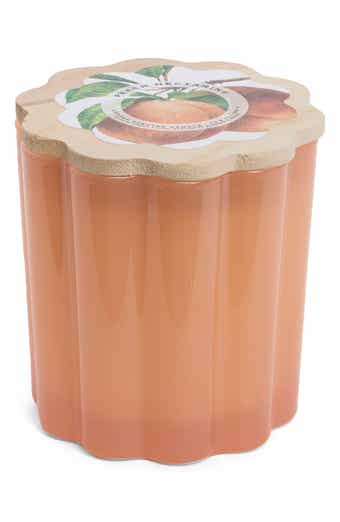 PORTOFINO CANDLES Peach Nectarine Milkglass Flower Candle