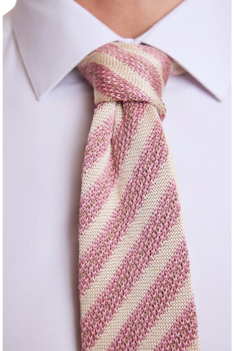 Stanley Stripe Knit Tie, Alternate, color, BLUSH CREAMY PINK