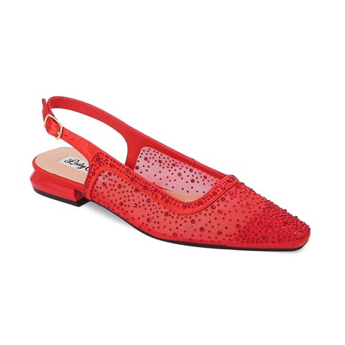 Lady Couture Rhinestone Mesh Flat