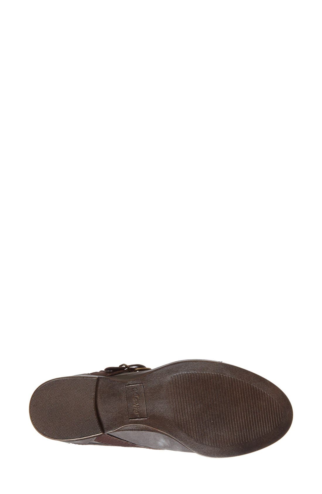 'Ronan' Buckle Leather Bootie, Alternate, color, GREY SUEDE/ CHESTNUT