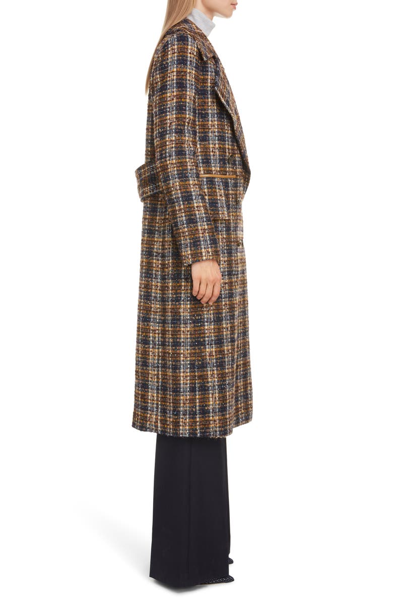 Victoria Beckham Double Breasted Summer Weight Tweed Coat, Alternate, color, 