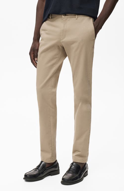 Mango Barna Slim Fit Stretch Twill Chino Pants In Neutral